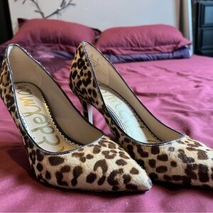 Sam Edelman Leopard-Print Pointed-Toe Pumps - Brown/Black